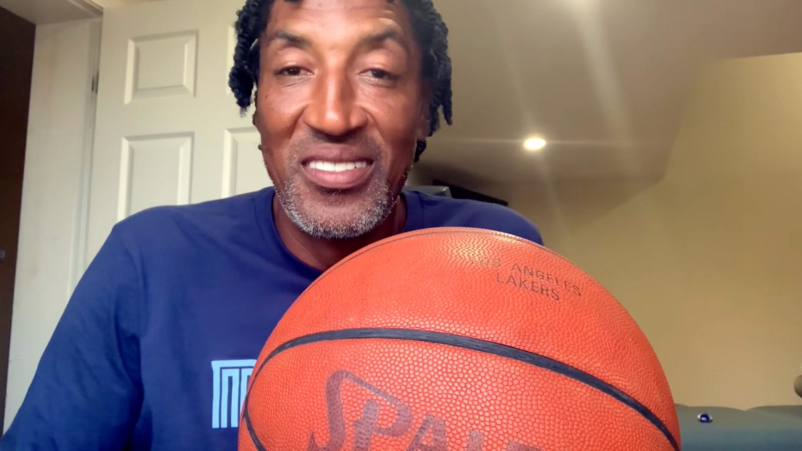 Scottie Pippen holding the Game 5 Ball during the official project introduction